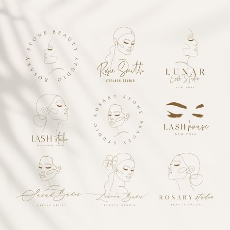 9 Beauty Logo Designs, Editable Beauty Studio Eyebrow Logo Design, Eyebrows Logo, Eyelash Extension Logo, Beauty Studio Logo, Lash Tech Logo, Makeup Artist Logo Design, Logo Eyelash, Logo Makeup Artist, Makeup Logo Design