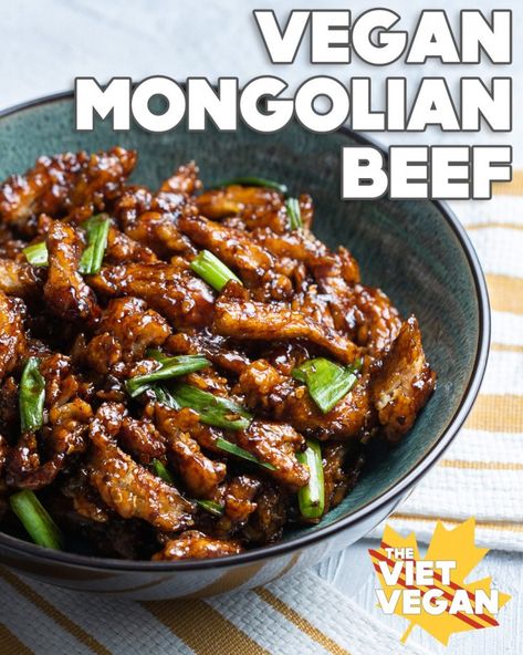 Vegan Mongolian Beef, Soy Curls Recipes, Resep Vegan, Vegetarian Ideas, Vegan Asian Recipes, Soy Curls, Mapo Tofu, Vegan Asian, Mongolian Beef