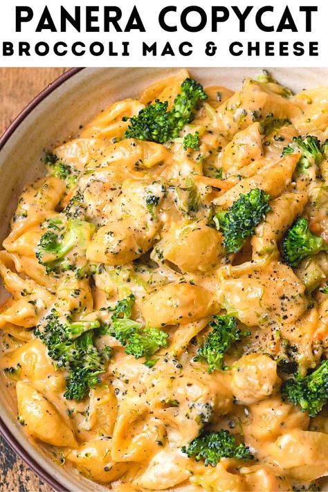 White Cheddar Mac And Cheese With Chicken And Broccoli, Dinner Ideas With Shell Pasta, Cheddar And Broccoli Pasta, Sausage Broccoli Mac And Cheese, Broccoli Supper Ideas, Panera Broccoli And Cheese Mac And Cheese, Broccoli And Cheese Mac And Cheese, Broccoli Bacon Mac And Cheese, Cheesy Broccoli Noodles