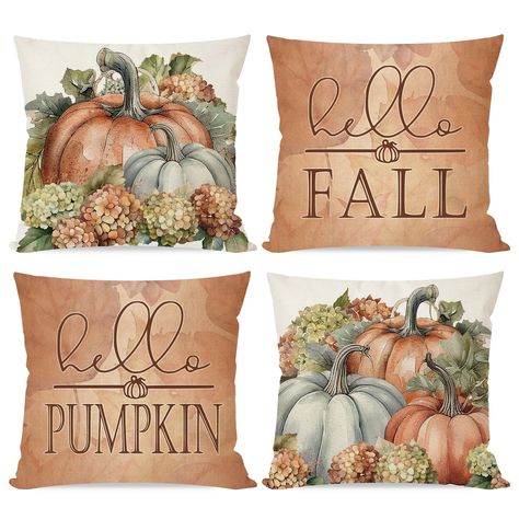 PRICES MAY VARY. Polyester [Durable & High Quality]: Made from polyester fabric and designed with a durable hidden zipper for easy removal and cleaning. Refresh your fall decorations for home with the farmhouse fall pillow covers 18 x 18. Note: Pillow inserts not included. [Seasonal Designs]: Featuring fall themed illustrations on a neutral faux linen background. Perfect Fall Decor indoor outdoor home decor for any country, rustic, modern, vintage, cottage, farmhouse style. [Timeless & Versatile Classy Fall Decor Living Room, Sunflower Fall Decor, Fall Throw Pillow, Thanksgiving Home Decorations, Porch Bench, Fall Room Decor, Themed Illustrations, Bench Chair, Linen Background