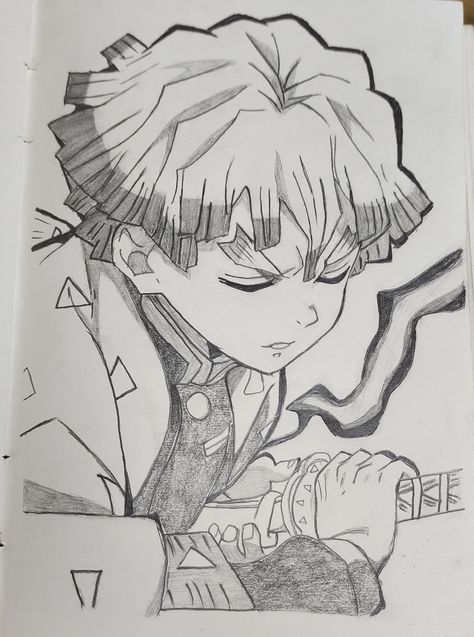 Anime Drawing Zenitsu, Drawing Of Zenitsu, Demon Slayer Character Drawing, Zenitsu Sketch Pencil, Demon Slayer Sketch Zenitsu, Zenitsu Drawing Pencil, Demon Slayer Zenitsu Drawing, Anime Sketch Demon Slayer, Demon Slayer Characters Drawing