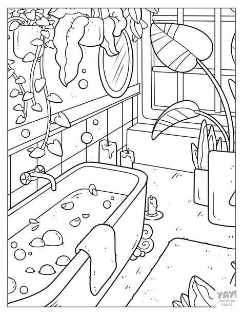 Aesthetic cozy spa bathroom Aesthetic Coloring Pages Free Printable, Aesthetic Coloring Pages, Bedroom Aesthetic Cozy, Hello Kitty Colouring Pages, Coloring Pages Inspirational, Coloring Pages Free Printable, Bear Coloring Pages, Aesthetic Cozy, Detailed Coloring Pages