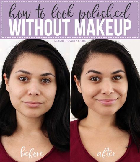 No Eyemakeup Makeup Look, No Eye Shadow Makeup Look, How To Have A Pretty Face Without Makeup, No Makeup Beauty Tips, Makeup Vs No Makeup Faces, No Makeup Routine, Going Makeup Free, Natural Feminine Makeup, No Eye Makeup Look Natural