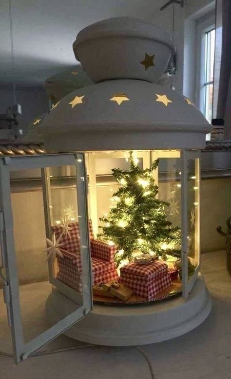 Christmas Lantern Decor Ideas, Christmas In Heaven Lantern, Christmas Lantern Ideas, Lantern Christmas Decor, Lantern Ideas, Christmas Lantern, Christmas In Heaven, Christmas Village Houses, Front Porch Christmas Decor Ideas