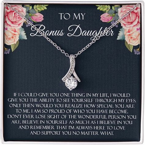 Amazon.com: To My Stepdaughter Necklace, Bonus Daughter Gifts from Stepmom, Step Daughter Gifts From Stepdad, Birthday Gift for Bonus Daughter, Personalized Gift For Stepdaughter - 28 : Clothing, Shoes & Jewelry To My Stepdaughter, Bonus Daughter, Emoji Love, Step Daughter, Daughter Jewelry, Daughter Quotes, Happy Birthday Quotes, Daughter Birthday, Step Moms