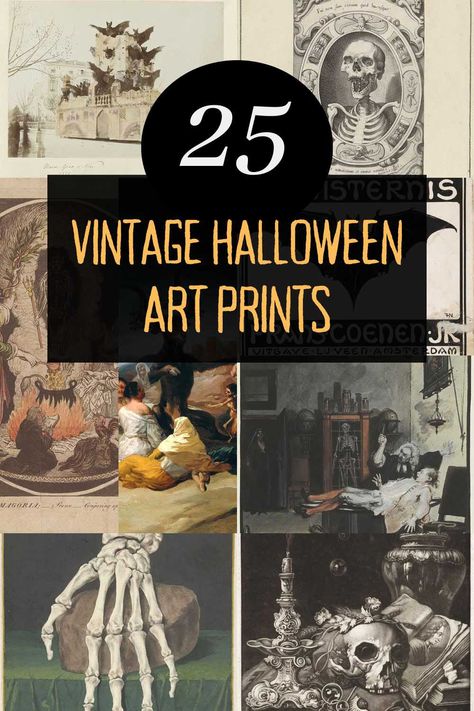 Free Printable Vintage Halloween Images, Halloween Picture Printables, Free Halloween Art Prints, Halloween Art Printable, Vintage Halloween Prints Free Printables, Primitive Halloween Porch Decor, Spooky Library Aesthetic, Free Printable Gothic Wall Art, Halloween Ephemera Free Printables