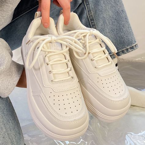 Japanese Korean Fashion, Spring Flats, Kawaii Shoes, Spring Sneakers, Cute Sneakers, White Sneakers Women, White Shoes Women, Pink Shoes, Shoes White