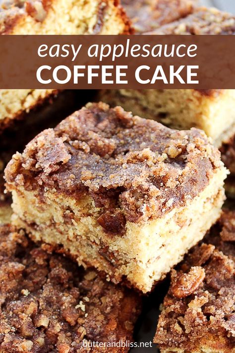 Applesauce Coffee Cake, Recipe Using Applesauce, Easy Applesauce, Applesauce Cake Recipe, Baking With Applesauce, Applesauce Bread, Apple Coffee Cakes, Coffee Cake Muffins, Sour Cream Coffee Cake