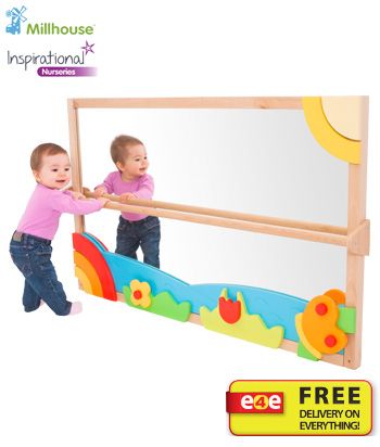 Large Pull Up & Play Toddler Mirror Montessori Kids Room, Kids Church Rooms, Play Cafe, Nursery Supplies, Daycare Design, Montessori Room, Kid Life, Church Nursery, Activity Room