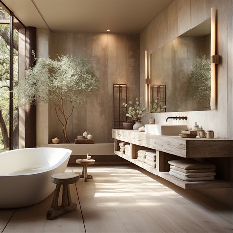 Japandi Interior Design, Japandi Interiors, Japandi Home, Zen Bathroom, Beach Bathroom, Japandi Interior, Japanese Interior Design, Bathroom Inspiration Decor, Bathroom Design Luxury