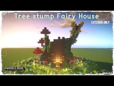 Minecraft Speed build : Tree Stump Fairy House - YouTube Minecraft Tree Stump House, Mc Tree House, Tree Stump Minecraft, Minecraft Tree Stump, Fairy Tree Stump, Tree Stump Fairy House, Stump Fairy House, Tree Stump House, Stump House