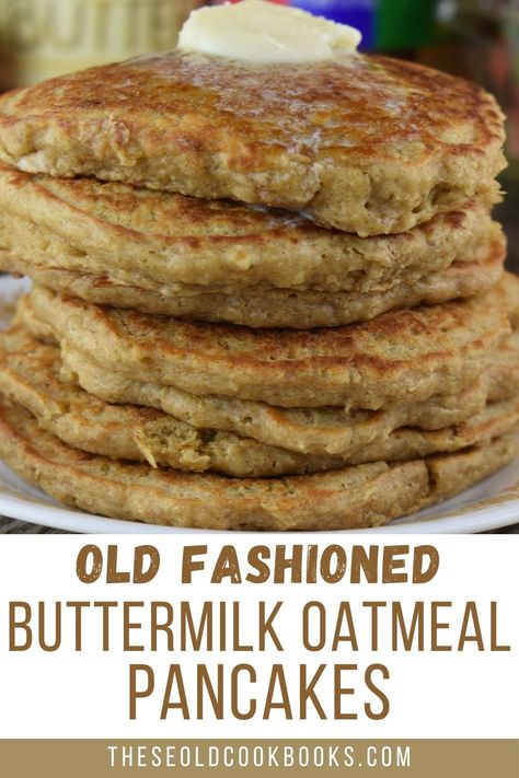 With just a little work the night before, Old-Fashioned Oatmeal Pancakes are easy to make for the perfect holiday breakfast treat. Top these Buttermilk Oatmeal Pancakes with butter and syrup or mix it up with peanut butter or your favorite fruit. Oatmeal Waffles Recipe, Old Fashioned Oatmeal Recipes, Old Fashion Pancakes Recipes, Healthy Buttermilk Recipes, Old Fashioned Oats Recipes, Healthy Pancakes Recipe, Oatmeal Pancakes Healthy, Breakfast Boards, Oatmeal Buttermilk Pancakes