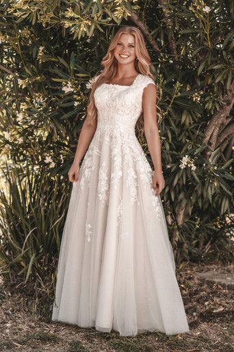 M721 Wedding Dresses Lds, Ballgown Wedding Dress, Modest Bridal, Ballgown Wedding, Neck Wedding Dress, Cute Wedding Dress, Modest Wedding, Allure Bridal, Modest Wedding Dresses