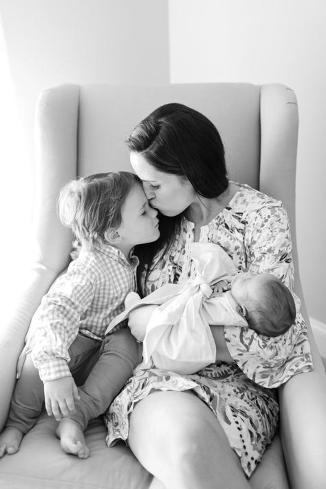 Newborn Photos With Grandma, Family Of 4 Newborn Photos, 2 Under 2 Pictures, In Home Newborn Photos With Siblings, 2 Under 2 Newborn Pictures, Newborn Pictures With Family, Casual Newborn Photos Family Pics, Baby Girl Newborn Family Shoot, Newborn Boy Photography With Siblings