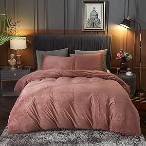 Ivellow Velvet Duvet Cover King Size 3 Pcs Flannel Blush Pink Duvet Cover King Velvet Comforter Cover Bedding Set Ultra Soft Cozy Solid Luxury Velour Duvet Cover Set Zipper Closure Corner Ties Velvet Duvet Cover, Flannel Duvet Cover, Green Comforter, Velvet Comforter, Pink Duvet, Duvet Cover Queen, Velvet Duvet, Comfy Bedroom, Green Duvet