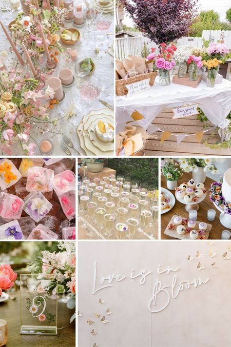 Bloom Bridal Shower Theme, Flower Bridal Shower Theme, Spring Baby Shower Themes, Love Is In Bloom, Garden Party Bridal Shower, Bridal Shower Inspo, Wedding Shower Themes, Garden Bridal Showers, Bridal Shower Planning