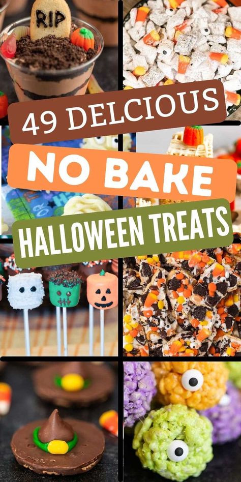 Bake Halloween Treats, No Bake Halloween Treats, Homemade Halloween Treats, Bake Halloween, Fun Halloween Snacks, Halloween Party Desserts, Halloween Sweet Treats, Fun Halloween Desserts, Halloween Potluck