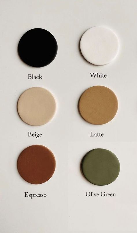 Calm Color Palette For Home, Brown Gray Cream Color Palette, Earth Tone Neutral Living Room, Salon Color Pallet, Earthy Minimalist Color Palette, Olive Green And White Color Palette, Black White Brown Palette, Olive And Brown Color Palette, Earth Tone Neutral Color Palette