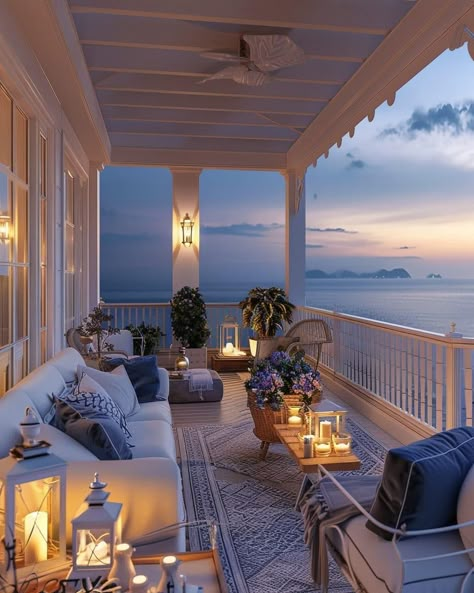 Balkon Decor, Dream Beach House, House Balcony, Dream Beach Houses, Mediterranean House, Dream Life House, Beach House Interior, Dream House Rooms, Dream Beach