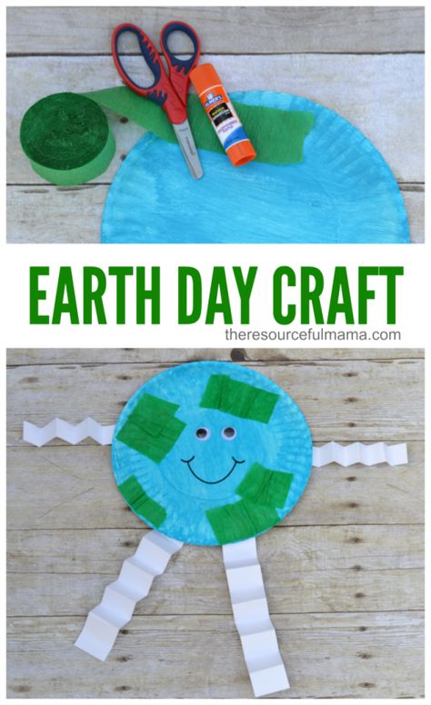 This Earth day craft is a very fun and simple way to teach kids about our planet using paper plates. April Preschool, Earth Day Craft, Earth Day Projects, Earth Craft, April Crafts, April Art, Preschool Projects, Earth Day Crafts, Spring Preschool