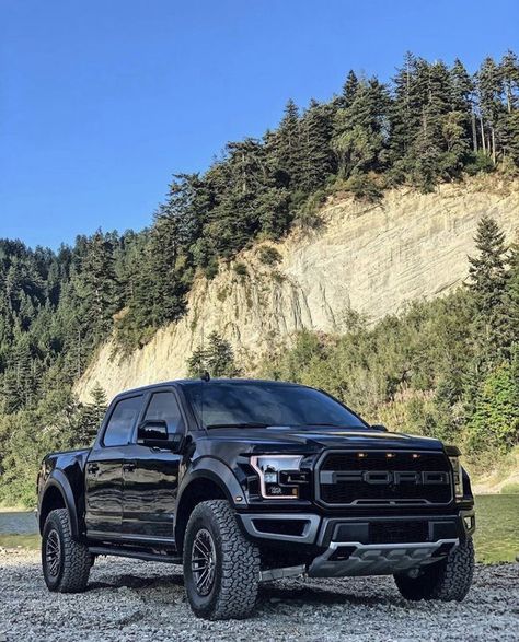 Ford Black Truck, Ford Raptor Custom, Black F150, Black Ford Raptor, Raptor Car, Ford Raptor Truck, Ford Raptor F150, Ford 150, Ranger Car