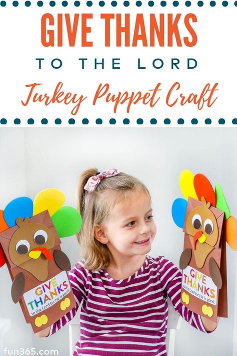 Create this fun turkey craft to help kids give thanks during Thanksgiving. They will love using their puppets to tell their friends and family all that they are thankful for. Turkey Puppet, Thanksgiving Crafts For Church, Christian Thanksgiving Crafts, Turkey Craft For Kids, Thankful Crafts, Toddler Sunday School, Puppet Craft, Thanksgiving Crafts Preschool, Thanksgiving Turkey Craft