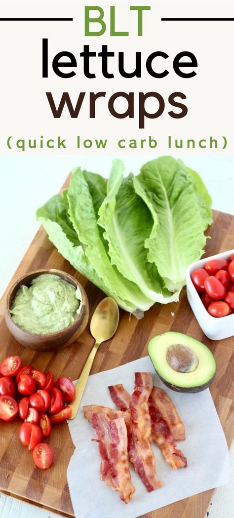 Blta Lettuce Wrap, Low Carb Blt Wrap, Blt Without Bread, Keto Blt Wrap, Keto Blt Sandwich, Low Carb Wraps Recipe, Healthy Blt Sandwich, Blt Lettuce Wraps, Wraps With Avocado