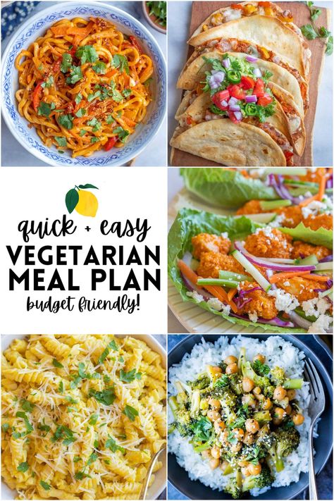 Week Of Vegetarian Meals, Poor Vegan Meals, Easy Cheap Vegetarian Meals Healthy, Quick Cheap Vegetarian Meals, Beginner Vegetarian Meal Plan, Healthy Budget Vegetarian Meals, 30 Day Vegetarian Meal Plan, She Likes Food, Weekly Dinner Menu Ideas Vegetarian