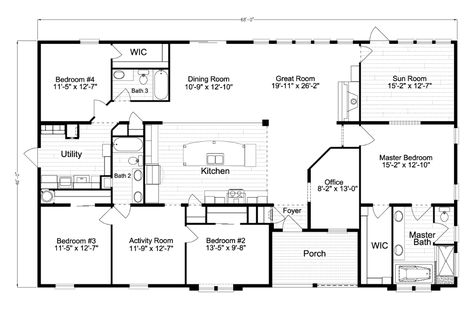 Simple Floor Plans 4 Bedroom, Triple Wide Modular Homes, Simple 4 Bedroom House Plans, Best Modular Homes, Manufactured Homes Floor Plans, Modular Floor Plans, Modular Home Plans, Palm Harbor Homes, Free Floor Plans