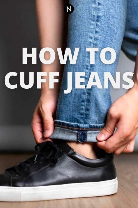 If your jeans are too long, you can hem or cuff them. There are also many other reasons to cuff your jeans. Some are functional, while others are for looks. You may want to show off your shoes, have a tapered look, or keep your pants from getting dirty. Cuffing your jeans is a practical and fashionable way to shorten your jeans. Jeans Are Too Long, Mens Cuffed Pants, Mens Cuffed Jeans, Tapered Jeans Men, Cuff Jeans, Mens Fashion Wear, Cuffed Jeans, Cuffed Pants, Your Shoes