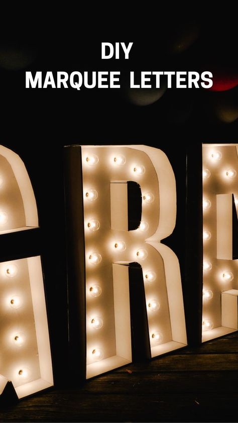 Marquee Sign Diy, Marquee Letters Wedding, Diy Letter Decor, Large Marquee Letters, Large Light Up Letters, Light Up Marquee Letters, Diy Marquee Letters, Marquee Decoration, Grad Diy