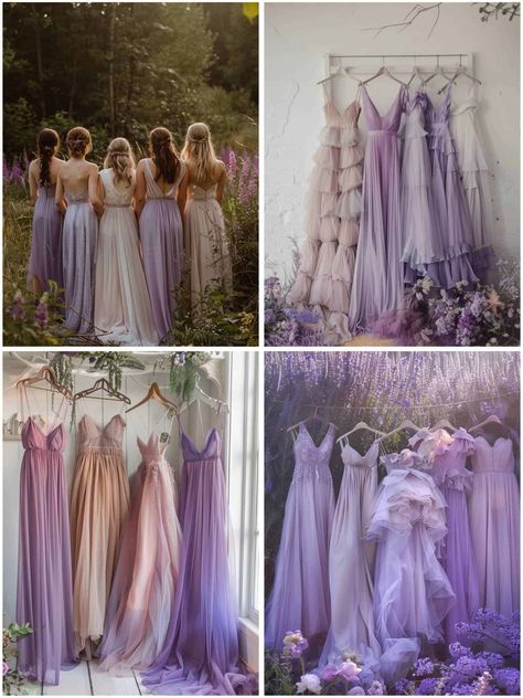 Whimsical Fairytale Wedding Theme, Lilac Wedding Aesthetic, Wedding Inspo Purple, Wedding Dresses With Purple, Purple Fairy Aesthetic, Wedding Purple Theme, Purple Wedding Theme Ideas, Lilac Themed Wedding, Lilac Wedding Ideas