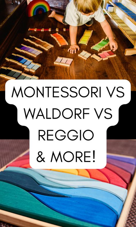 Waldorf Steiner Playroom, What Is Waldorf Education, Waldorf Playroom Reggio Emilia, Waldorf Infant Classroom, Waldorf Inspired Classroom, Reggio Emilia Homeschool, Montessori Vs Waldorf, Waldorf School Activities, Montessori Vs Traditional