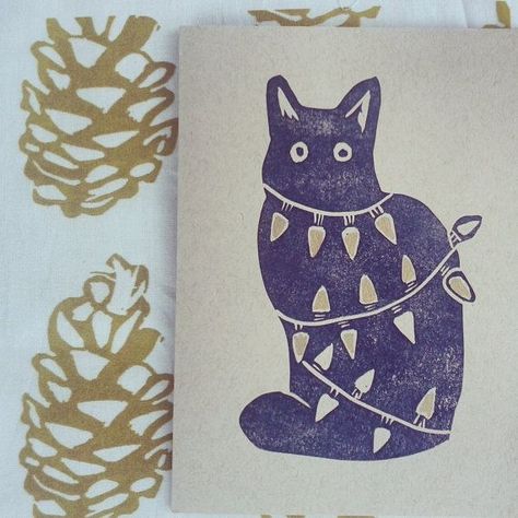 Diy Stamps, Christmas Blocks, Print Christmas Card, Linoleum Print, Linocut Printmaking, Lino Art, Linocut Art, Christmas Card Art, 카드 디자인