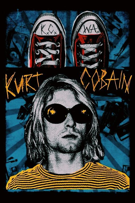 Kurt Cobain Art, Nirvana Poster, Kurt Cobain Photos, Rock Band Posters, Captain America Comic, Arte Grunge, Nirvana Kurt Cobain, Nirvana Kurt, Band Poster