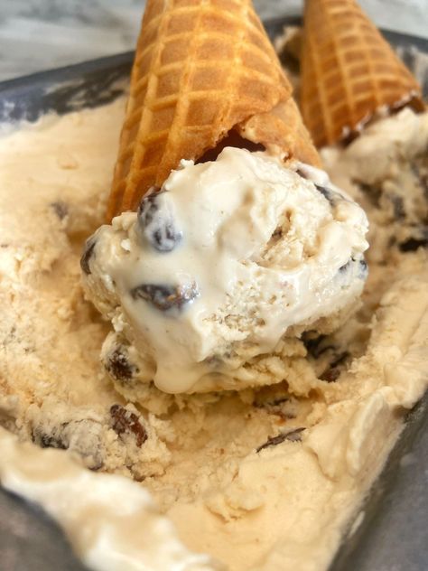 Easily the BEST Jamaican Rum and Raisin Ice Cream - Jerk Tavern Rum And Raisin Ice Cream, Grape Nut Ice Cream, Rum Ice Cream, Rum And Raisin, Jamaican Desserts, Trinidad Food, Rum Raisin Ice Cream, Wine Ice Cream, Sweet Sauces