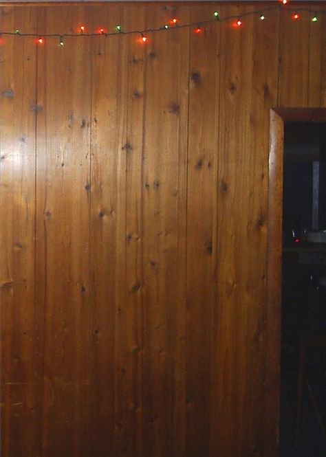 How+to+Clean+50+Year+Old+Wood+Paneling+ Old Wood Paneling, Knotty Pine Paneling, Knotty Pine Walls, Beadboard Wainscoting, Cleaning Painted Walls, Indoor Hammock, Pine Walls, Knotty Pine, Cleaning Wood