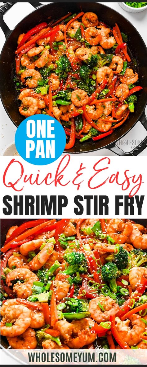 Shrimp Stirfry Easy, Healthy Shrimp Stir Fry Clean Eating, Best Shrimp Stir Fry Recipe, Shrimp With Chinese Vegetables, Shrimp And Scallop Stir Fry Recipe, Shrimp Vegetable Recipes, Shrimp And Vegetable Stir Fry, Honey Garlic Shrimp Stir Fry, Shrimp Ramen Stir Fry