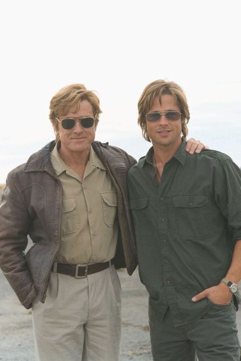 Robert Redford and Brad Pitt Modern Hepburn, Sundance Kid, Robert Redford, Famous Faces, Good Looking Men, Brad Pitt, Hollywood Stars, Santa Monica, Old Hollywood