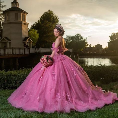 Fusia Pink Quince Dress, Dark Pink Quince Dress, Magenta Quinceanera Dresses, Hot Pink Quince Dress, Dark Pink Quinceanera Dresses, Quincenera Dress, Sweet 16 Gowns, Hot Pink Quinceanera Dresses, Lavender Prom Dress Long