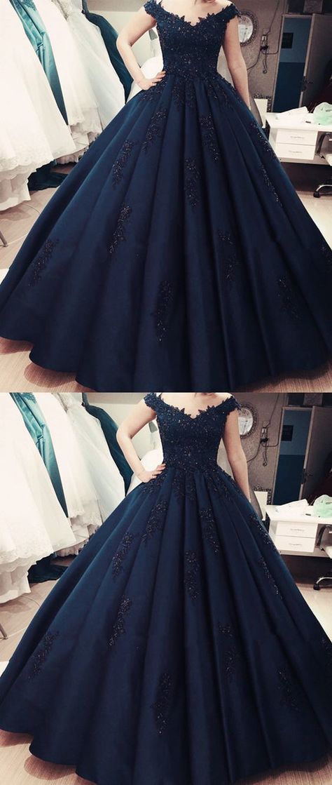 Royal Blue V-neck Evening Dress For Wedding, Royal Blue Ball Gown With Fitted Bodice For Wedding, Royal Blue Wedding Ball Gown With Fitted Bodice, Satin Ball Gown Wedding Dress, Satin Ball Gown, Formal Ball Gown, Cute Prom Dresses, Ball Gowns Evening, Ball Gowns Prom