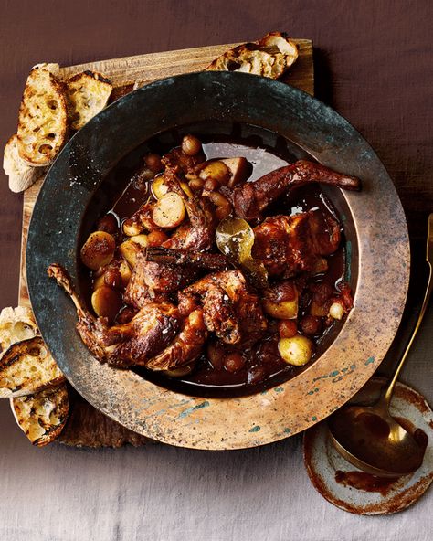 58 Stews, casseroles, pot-roasts and slow-roasts | delicious. magazine German Rabbit Stew, Slow Cooker Rabbit Stew, Rabbit Stew Recipe, Bone Recipes, Roast Rabbit, Dnd Food, Rabbit Recipe, Winter Stew, Pot Roasts