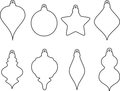 Christmas ornament shapes - Openclipart Ornament Shapes, Christmas Ornament Template, Ornament Template, Paper Christmas Ornaments, Retro Ornaments, Paper Ornaments, Ramadan Decorations, Christmas Templates, Christmas Paper