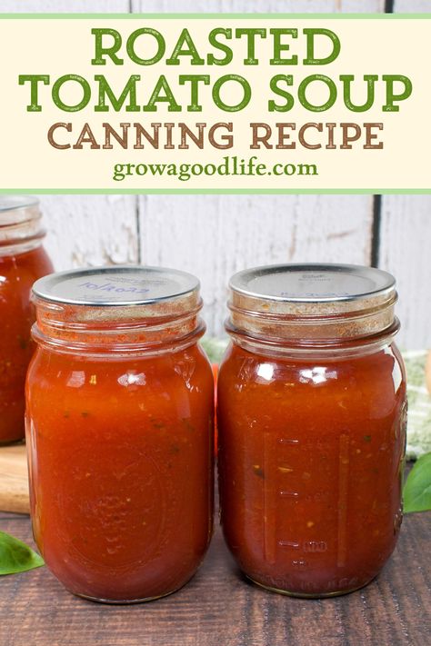 Canning Tomato Soup, Canning Tomatoes Recipes, Preserving Recipes, Tomatoes Recipes, Canning 101, Freezing Food, Jar Food, Tomato Soup Homemade, Canning Recipe