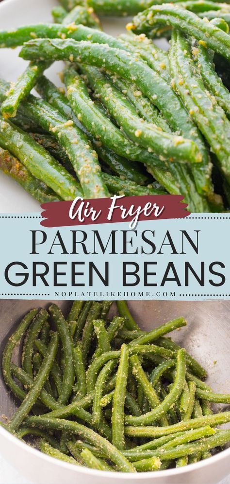 Air Fryer Green Beans, Air Fried Green Beans, New Air Fryer Recipes, Parmesan Green Beans, Green Beans Recipe, Air Fryer Oven Recipes, Air Fry Recipes, Easy Air Fryer, Air Fryer Dinner Recipes