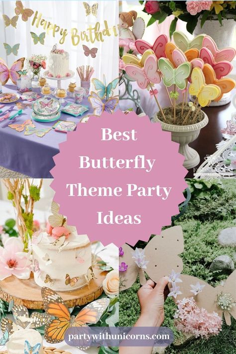 Butterfly Theme 2nd Birthday, Butterfly Party Ideas Decorations, Butterfly Garden Birthday Theme, Butterfly Tea Party Ideas, Flowers And Butterflies Decorations, Butterfly Birthday Party At Park, Butterfly Birthday Brunch, Butterfly Themed 21st Birthday Party, Butterfly Party Crafts