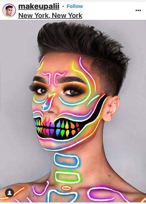 Beautiful Halloween Makeup, Fantasy Make-up, Halloweenský Makeup, Halloween Make-up Looks, Make Up Designs, Holloween Makeup, Cute Halloween Makeup, Neon Makeup, Cool Halloween Makeup