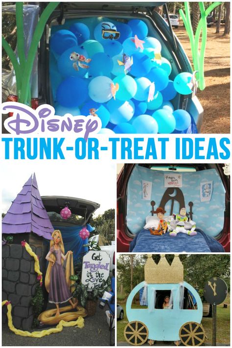 Disney Trunk Or Treat, Disney Trunk Or Treat Ideas, Trunker Treat Ideas, Halloween Car Decorations, Trunk Or Treat Ideas, Disney Queens, Halloween Traditions, Treat Ideas, Trunk Or Treat