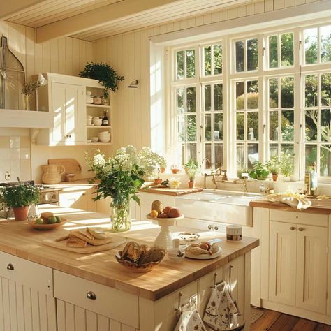 15+ Cottage Style Kitchen Ideas That Wow • 333+ Art Images Country French Kitchen Ideas, Farmhemian Kitchen, Kitchen Ideas Cottage Style, Cottage Kitchen Aesthetic, Vintage Kitchen Window, Cottage Style Kitchen Ideas, Kitchen Cottage Style, Cottage Entrance, English Country Kitchen