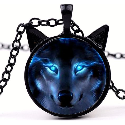 Men's Women's Youth Beautiful Wolf Chain  Necklace This magnificent Wolf Necklace, brought to you by Humble Chic is created by a master jeweler, and features high quality materials. The cool wolf is surrounded by a dark chain link necklace. This is one of the coolest pieces of wolf art we have ever made! You will love the coloring and glow it gives off. The dark metal necklace has a nice feel, and looks great. Wear this amazing necklace out with your friends, at home, or to a party. It will be t Werewolf Necklace, Retro Rings, Wolf Totem, Magnetic Necklace, Wolves Pendants, Wolf Necklace, Wolf Jewelry, Beautiful Wolves, Mens Chain Necklace